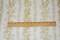 Yellow-White Nylon Floral Vine Printed Lace Mesh Knit Fabric By the Yard